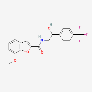 molecular formula C19H16F3NO4 B1651853 N-(2-hydroxy-2-(4-(trifluoromethyl)phenyl)ethyl)-7-methoxybenzofuran-2-carboxamide CAS No. 1351619-00-5