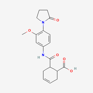 molecular formula C19H22N2O5 B1651902 6-[[3-Methoxy-4-(2-oxopyrrolidin-1-yl)phenyl]carbamoyl]cyclohex-3-ene-1-carboxylic acid CAS No. 1356560-00-3