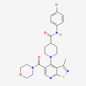 molecular formula C24H26BrN5O3S B1651920 N-(4-bromophenyl)-1-[3-methyl-5-(morpholin-4-ylcarbonyl)isothiazolo[5,4-b]pyridin-4-yl]piperidine-4-carboxamide CAS No. 1358667-68-1