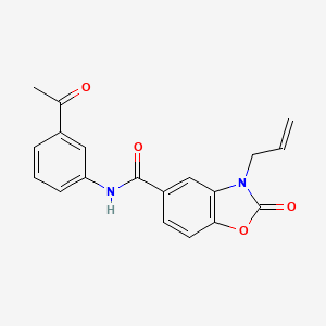 molecular formula C19H16N2O4 B1651921 N-(3-acetylphenyl)-3-allyl-2-oxo-2,3-dihydro-1,3-benzoxazole-5-carboxamide CAS No. 1358679-90-9
