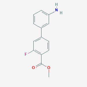 molecular formula C14H12FNO2 B1651970 Methyl 4-(3-aminophenyl)-2-fluorobenzoate CAS No. 1373307-57-3