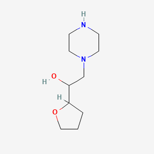 2-(Piperazin-1-yl)-1-(tetrahydrofuran-2-yl)ethan-1-ol