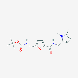 molecular formula C18H25N3O4 B1652095 tert-butyl N-[(5-{[(1,5-dimethyl-1H-pyrrol-2-yl)methyl]carbamoyl}furan-2-yl)methyl]carbamate CAS No. 1384745-49-6