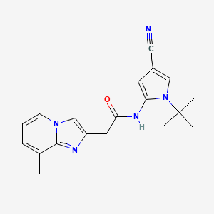 molecular formula C19H21N5O B1652098 N-(1-tert-butyl-4-cyano-1H-pyrrol-2-yl)-2-{8-methylimidazo[1,2-a]pyridin-2-yl}acetamide CAS No. 1384808-61-0