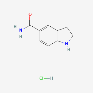 molecular formula C9H11ClN2O B1652149 2,3-dihydro-1H-indole-5-carboxamide hydrochloride CAS No. 1394041-29-2