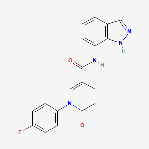 molecular formula C19H13FN4O2 B1652157 1-(4-fluorophenyl)-N-(1H-indazol-7-yl)-6-oxo-1,6-dihydropyridine-3-carboxamide CAS No. 1394652-49-3