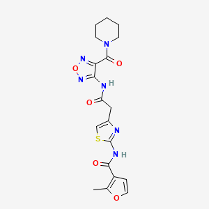 B1652160 2-methyl-N-[4-({[4-(piperidine-1-carbonyl)-1,2,5-oxadiazol-3-yl]carbamoyl}methyl)-1,3-thiazol-2-yl]furan-3-carboxamide CAS No. 1394690-51-7