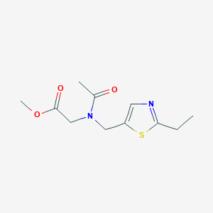 molecular formula C11H16N2O3S B1652164 methyl 2-{N-[(2-ethyl-1,3-thiazol-5-yl)methyl]acetamido}acetate CAS No. 1394718-45-6