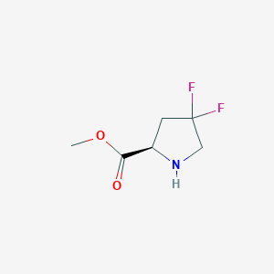 molecular formula C6H9F2NO2 B1652196 Methyl (2R)-4,4-difluoropyrrolidine-2-carboxylate CAS No. 1400688-76-7