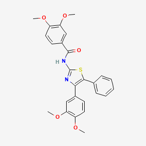 molecular formula C26H24N2O5S B1652201 N-(4-(3,4-dimethoxyphenyl)-5-phenylthiazol-2-yl)-3,4-dimethoxybenzamide CAS No. 1401934-55-1