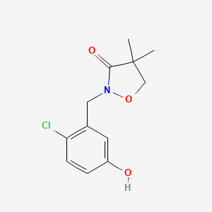 molecular formula C12H14ClNO3 B1652206 2-(2-Chloro-5-hydroxybenzyl)-4,4-dimethylisoxazolidin-3-one CAS No. 140225-78-1