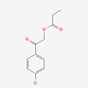 molecular formula C11H11BrO3 B1652212 Ethanone, 1-(4-bromophenyl)-2-(1-oxopropoxy)- CAS No. 14041-01-1