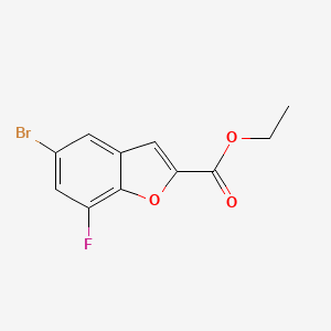 molecular formula C11H8BrFO3 B1652213 Ethyl 5-bromo-7-fluorobenzofuran-2-carboxylate CAS No. 1404110-02-6