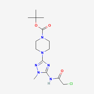 molecular formula C14H23ClN6O3 B1652214 tert-Butyl 4-(5-(2-chloroacetamido)-1-methyl-1H-1,2,4-triazol-3-yl)piperazine-1-carboxylate CAS No. 1404364-97-1