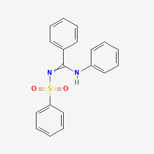 molecular formula C19H16N2O2S B1652218 N'-(benzenesulfonyl)-N-phenylbenzenecarboximidamide CAS No. 14067-87-9