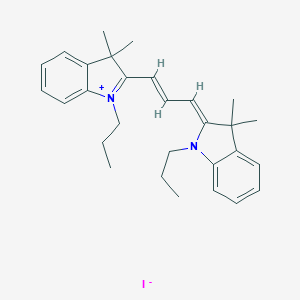 molecular formula C29H37IN2 B165222 2-(3-(1,3-Dihydro-3,3-dimethyl-1-propyl-2H-indol-2-ylidene)-1-propenyl)-3,3-dimethyl-1-propyl-3H-indolium iodide CAS No. 134564-83-3