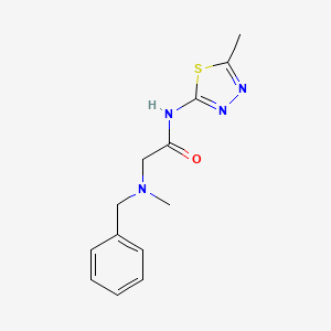 molecular formula C13H16N4OS B1652233 Acetamide, 2-(methyl(phenylmethyl)amino)-N-(5-methyl-1,3,4-thiadiazol-2-yl)- CAS No. 141400-70-6
