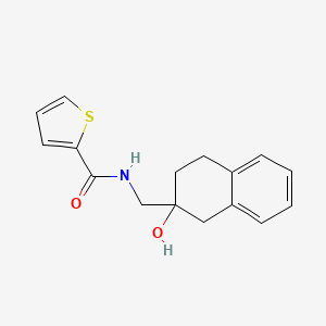 molecular formula C16H17NO2S B1652273 N-((2-hydroxy-1,2,3,4-tetrahydronaphthalen-2-yl)methyl)thiophene-2-carboxamide CAS No. 1421485-29-1