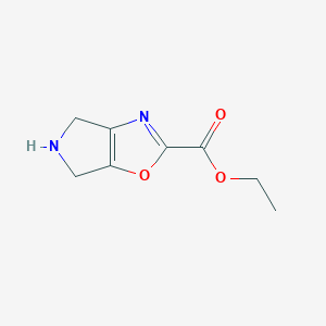 molecular formula C8H10N2O3 B1652283 Ethyl 5,6-dihydro-4H-pyrrolo[3,4-d]oxazole-2-carboxylate CAS No. 1422344-29-3