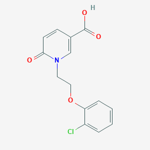 molecular formula C14H12ClNO4 B1652296 1-[2-(2-Chlorophenoxy)ethyl]-6-oxo-1,6-dihydropyridine-3-carboxylic acid CAS No. 1423026-82-7