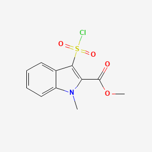 molecular formula C11H10ClNO4S B1652302 methyl 3-(chlorosulfonyl)-1-methyl-1H-indole-2-carboxylate CAS No. 1423030-96-9