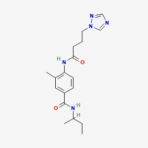 molecular formula C18H25N5O2 B1652326 N-(butan-2-yl)-3-methyl-4-[4-(1H-1,2,4-triazol-1-yl)butanamido]benzamide CAS No. 1423941-24-5