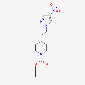 molecular formula C15H24N4O4 B1652344 tert-butyl 4-[2-(4-nitro-1H-pyrazol-1-yl)ethyl]piperidine-1-carboxylate CAS No. 1426921-59-6