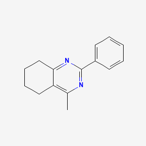 molecular formula C15H16N2 B1652369 Quinazoline, 5,6,7,8-tetrahydro-4-methyl-2-phenyl- CAS No. 142965-56-8