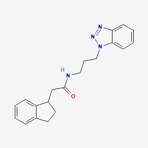 molecular formula C20H22N4O B1652392 N-[3-(1H-1,2,3-benzotriazol-1-yl)propyl]-2-(2,3-dihydro-1H-inden-1-yl)acetamide CAS No. 1434430-01-9