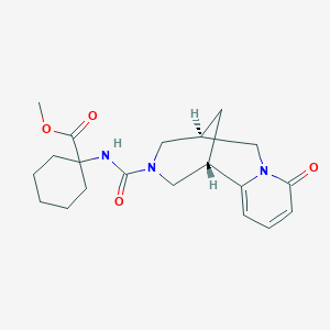 molecular formula C20H27N3O4 B1652400 Methyl 1-[[(1S,9S)-6-oxo-7,11-diazatricyclo[7.3.1.02,7]trideca-2,4-diene-11-carbonyl]amino]cyclohexane-1-carboxylate CAS No. 1435804-23-1