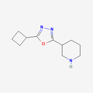 molecular formula C11H17N3O B1652437 3-(5-Cyclobutyl-1,3,4-oxadiazol-2-yl)piperidine CAS No. 1439900-11-4