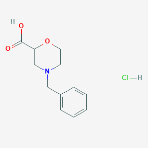 molecular formula C12H16ClNO3 B165245 4-Benzyl-2-morpholinecarboxylic Acid Hydrochloride CAS No. 135072-15-0