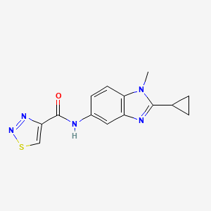 molecular formula C14H13N5OS B1652479 N-(2-cyclopropyl-1-methyl-1H-1,3-benzodiazol-5-yl)-1,2,3-thiadiazole-4-carboxamide CAS No. 1445603-42-8