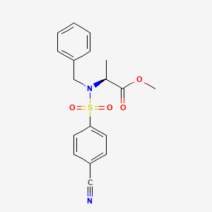 molecular formula C18H18N2O4S B1652481 methyl (2S)-2-(N-benzyl4-cyanobenzenesulfonamido)propanoate CAS No. 1445775-49-4