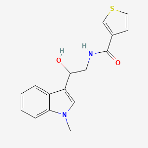 molecular formula C16H16N2O2S B1652497 N-(2-hydroxy-2-(1-methyl-1H-indol-3-yl)ethyl)thiophene-3-carboxamide CAS No. 1448046-15-8
