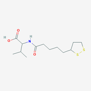 molecular formula C13H23NO3S2 B1652536 N-[5-(1,2-dithiolan-3-yl)pentanoyl]valine CAS No. 14631-29-9