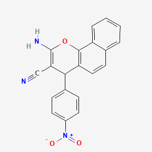 B1652577 4H-Naphtho[1,2-b]pyran-3-carbonitrile, 2-amino-4-(4-nitrophenyl)- CAS No. 149550-37-8