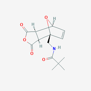 molecular formula C14H17NO5 B1652628 exo-cis-(+/-)-1-(N-tert.-butyl-carbonyl-methyl)-7-oxabicyclo[2.2.1]hept-5-en-2,3-dicarboxylic anhydride CAS No. 152937-55-8