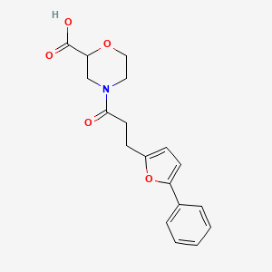 4-[3-(5-Phenylfuran-2-yl)propanoyl]morpholine-2-carboxylic acid