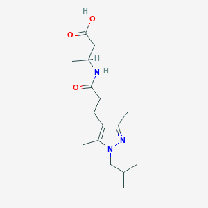 3-{3-[3,5-dimethyl-1-(2-methylpropyl)-1H-pyrazol-4-yl]propanamido}butanoic acid