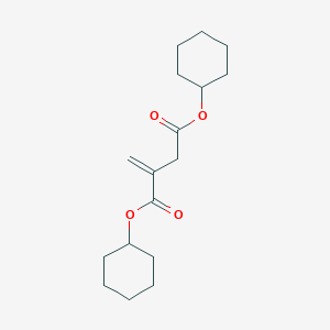molecular formula C17H26O4 B1652673 Dicyclohexyl 2-methylidenebutanedioate CAS No. 15700-62-6