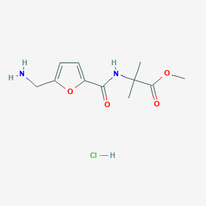 molecular formula C11H17ClN2O4 B1652686 Methyl 2-[[5-(aminomethyl)furan-2-carbonyl]amino]-2-methylpropanoate;hydrochloride CAS No. 1577100-26-5
