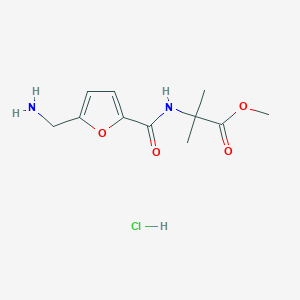 B1652686 Methyl 2-[[5-(aminomethyl)furan-2-carbonyl]amino]-2-methylpropanoate;hydrochloride CAS No. 1577100-26-5