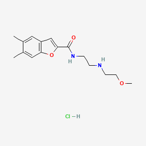 molecular formula C16H23ClN2O3 B1652708 N-[2-(2-Methoxyethylamino)ethyl]-5,6-dimethyl-1-benzofuran-2-carboxamide;hydrochloride CAS No. 1593596-83-8