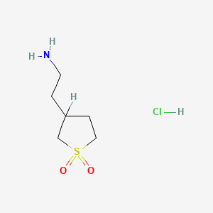 molecular formula C6H14ClNO2S B1652718 Tetrahydro-3-thiophenethylamine 1,1-dioxide hydrochloride CAS No. 1596-47-0