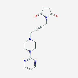 molecular formula C16H19N5O2 B165274 2,5-Pyrrolidinedione, 1-(4-(4-(2-pyrimidinyl)-1-piperazinyl)-2-butynyl)- CAS No. 135705-03-2