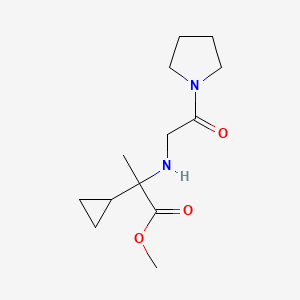 molecular formula C13H22N2O3 B1652758 Methyl 2-cyclopropyl-2-[(2-oxo-2-pyrrolidin-1-ylethyl)amino]propanoate CAS No. 1607289-70-2