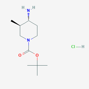 molecular formula C11H23ClN2O2 B1652789 trans-tert-Butyl 4-amino-3-methylpiperidine-1-carboxylate hydrochloride CAS No. 1609396-28-2