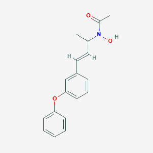 molecular formula C18H19NO3 B165280 N-(1-Methyl-3-(3-phenoxyphenyl)prop-2-enyl)acetohydroxamic acid CAS No. 134470-36-3