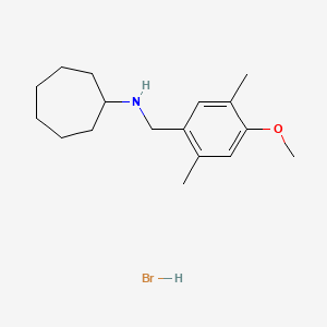 molecular formula C17H28BrNO B1652842 N-(4-methoxy-2,5-dimethylbenzyl)cycloheptanamine hydrobromide CAS No. 1609407-21-7